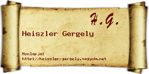 Heiszler Gergely névjegykártya